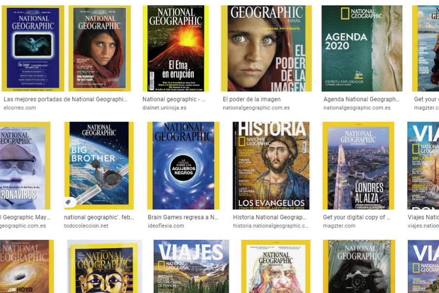 National Geographic en español. Mosaico de portadas