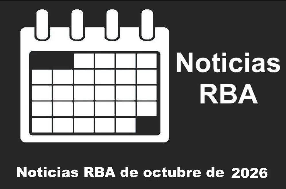 Noticias RBA de octubre de 2026. Calendario.