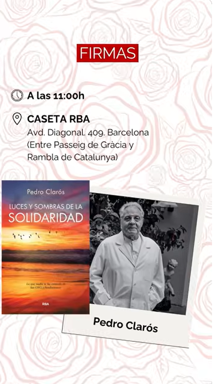 Agenda de firmas de RBA en Sant Jordi 2026. Luces y sombras de la solidaridad de Pedro Clarós