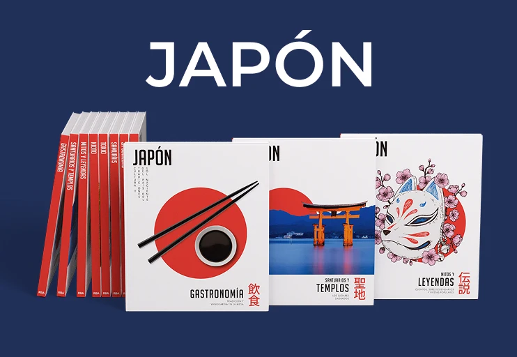 Coleccionable Japón RBA. Fotos de las portadas de los libros.